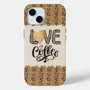 ラブコーヒーおもしろいかわいいトレンディー引用文 iPhone 15ケース