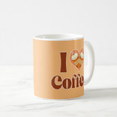 ラブコーヒーおもしろいハートデザインモット コーヒーマグカップ (正面右)