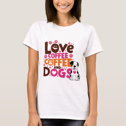 ラブコーヒーと犬 Tシャツ (正面)