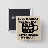 ラブコーヒーブレイクマイハート 缶バッジ (正面&裏面)