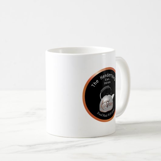 ラブコーヒーマグで作った銅のキッチンフード コーヒーマグカップ (正面右)