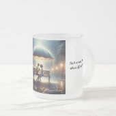 ラブコーヒーマグの傘 フロストグラスマグカップ (正面右)