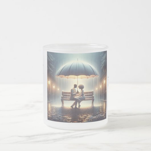 ラブコーヒーマグの傘 フロストグラスマグカップ (中央)