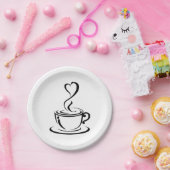 ラブコーヒー ペーパープレート (パーティー)