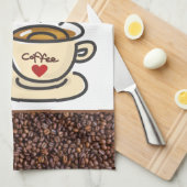 ラブコーヒー/ホームコーヒーバーハンド キッチンタオル (四つ折り)