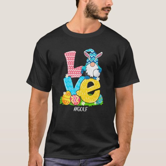 ラブゴルフイースター格言卵狩りバスケット Tシャツ (正面)
