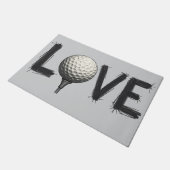 ラブゴルフタイポグラフィアート ドアマット (アングル)