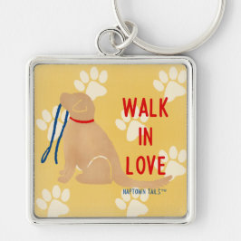ラブゴールデンレトリエバードッグイエローキーチェーン キーホルダー