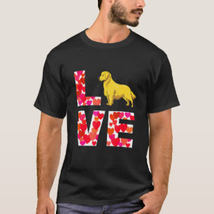 ラブゴールデンレトリバードッグデザイン Tシャツ