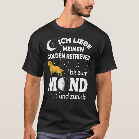 ラブゴールデンレトリバームーン Tシャツ (正面)