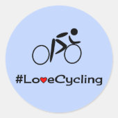 ラブサイクリングキャプション青 ラウンドシール (正面)