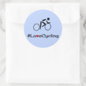 ラブサイクリングキャプション青 ラウンドシール (バッグ)