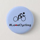 ラブサイクリングキャプション青 缶バッジ (正面)