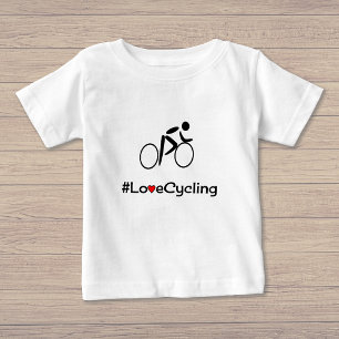 ラブサイクリングスローガン自転車 ベビーTシャツ
