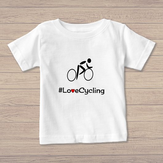 ラブサイクリングスローガン自転車 ベビーTシャツ