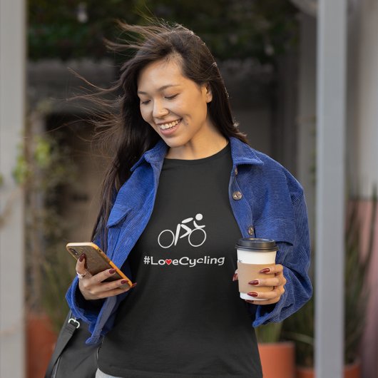 ラブサイクリングスローガン自転車 Tシャツ