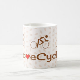 ラブサイクリングピクトグラムブラウン コーヒーマグカップ