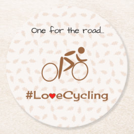 ラブサイクリングブラウン ラウンドペーパーコースター