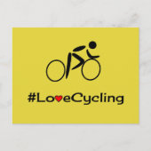 ラブサイクリング絵文字イエローハガキ ポストカード (正面)