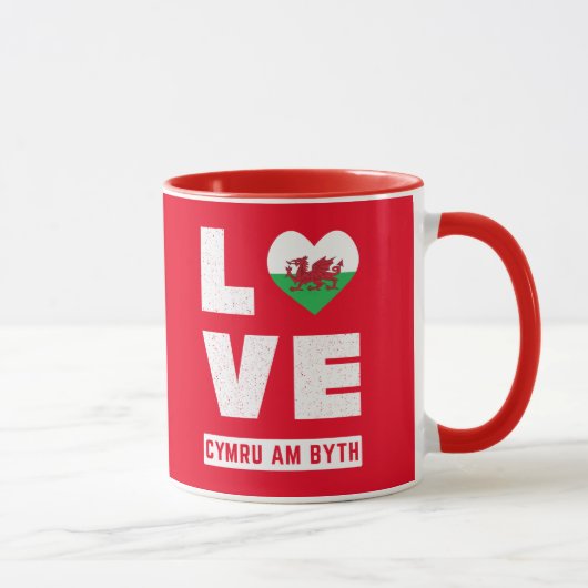 ラブサイムアムビツウェールズ国旗Welshルーツヴィンテージ マグカップ (右)
