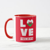 ラブサイムアムビツウェールズ国旗Welshルーツヴィンテージ マグカップ (左)