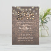 ラブサインストリングライトカッパーインダストリ結婚アルズ 招待状 (スタンド正面)