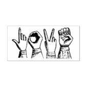 ラブサインランゲージヴィンテージエッチングレトロ手 ラバースタンプ (インプリント)