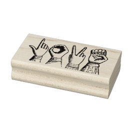 ラブサインランゲージヴィンテージエッチングレトロ手 ラバースタンプ