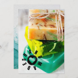 ラブサイン付き手作り石鹸メーカー事業ハート サンキューカード