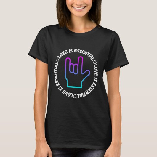 ラブサイン障害認識度 Tシャツ (正面)