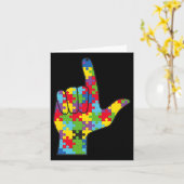 ラブサイン 自閉症 Awareness サポート カード (黄色い花)