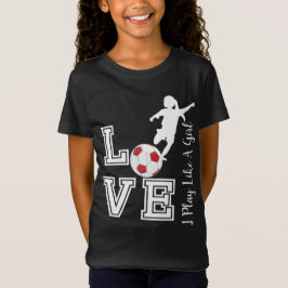 ラブサッカー遊 – 女の子が好き – 赤 Tシャツ