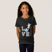 ラブサッカー遊 – 女の子が好き – 青 Tシャツ (正面フル)