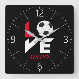 ラブサッカー スクエア壁時計
