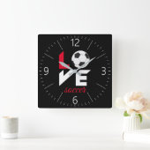 ラブサッカー スクエア壁時計 (ホーム)