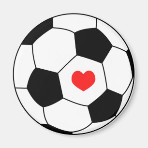 ラブサッカー – スポーツボールとハートマグネット マグネット