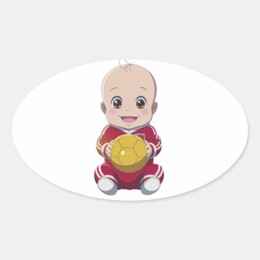 ラブサッカー 楕円形シール (正面)