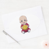 ラブサッカー 楕円形シール (封筒)