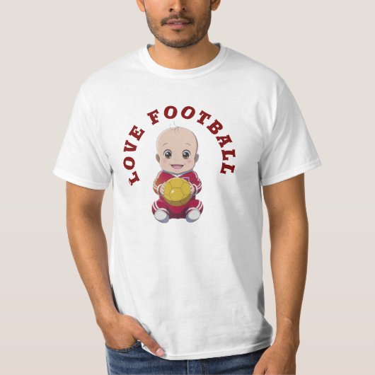 ラブサッカーTシャツベビーボディスーツ Tシャツ (正面)