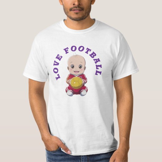 ラブサッカーTシャツベビーボディスーツ Tシャツ (正面)