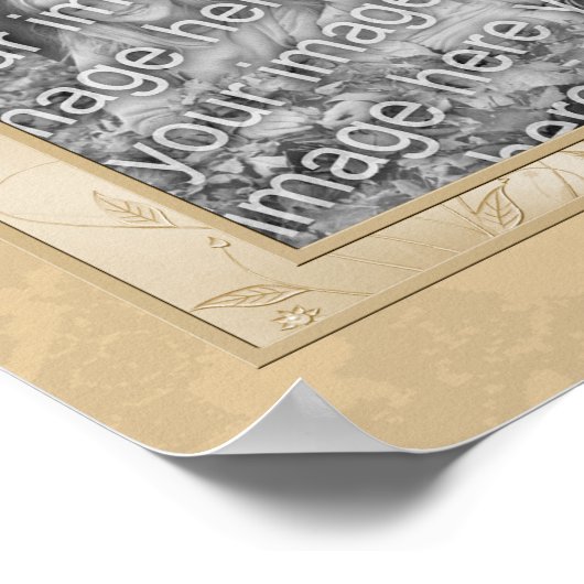 ラブサテンボウフレーム自分の写真を作成 ポスター (角)