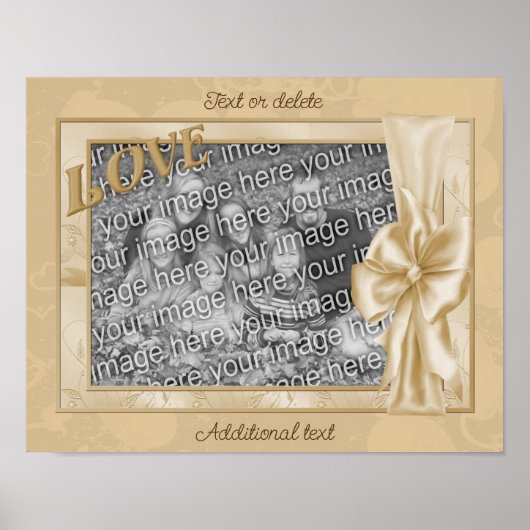ラブサテンボウフレーム自分の写真を作成 ポスター (正面)