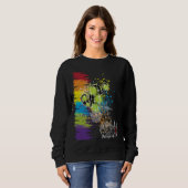 ラブサボテンカラフルの黒い破片 スウェットシャツ (正面フル)