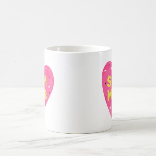 ラブサマースイカハートピンク コーヒーマグカップ (中央)