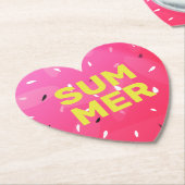 ラブサマースイカハートピンク ペーパーコースター (アングル)