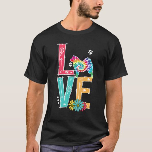 ラブサモエイ絞り染めレインボーサモエイ Tシャツ (正面)