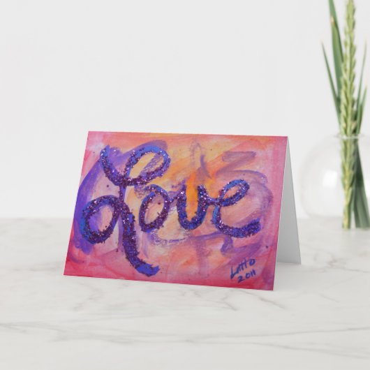 ラブサンセットトワイライトグリーティングカードまたはノートカード シーズンカード (正面)