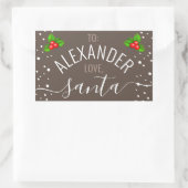 "ラブサンタ"名前をカスタムするタウペホリデイ 長方形シール (バッグ)