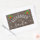 "ラブサンタ"名前をカスタムするタウペホリデイ 長方形シール (封筒)