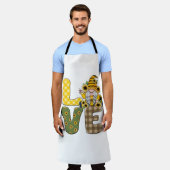 ラブサンフラワー格言 エプロン (着用した状態)